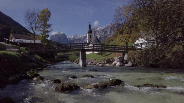 View of Church in Ramsau, Berchtesgaden, Germany alt
