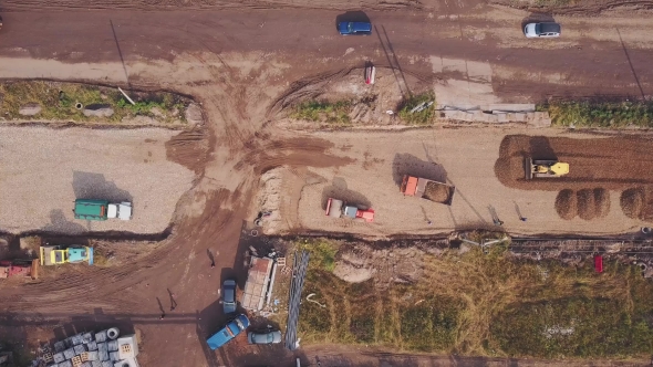 Aerial View of Road Construction
