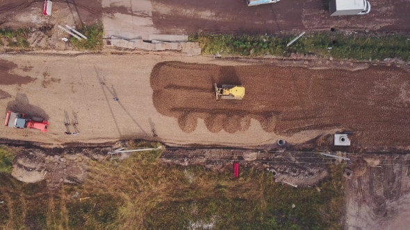 Aerial View of Road Construction