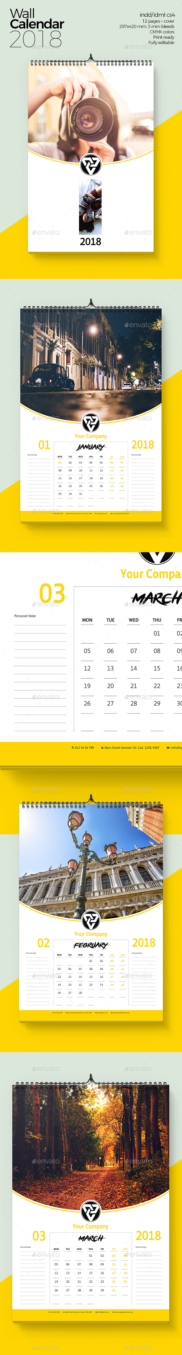 GraphicRiver Wall Calendar 2018 v1 20949307 GraphicRiver Wall Calendar 2018 v1 20949307