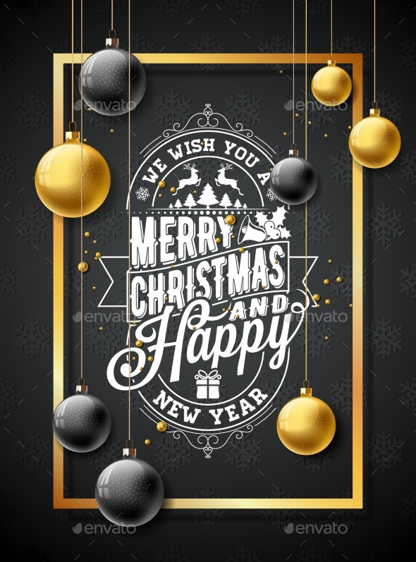 GraphicRiver Vector Merry Christmas Illustration on Black 20949363 GraphicRiver Vector Merry Christmas Illustration on Black 20949363