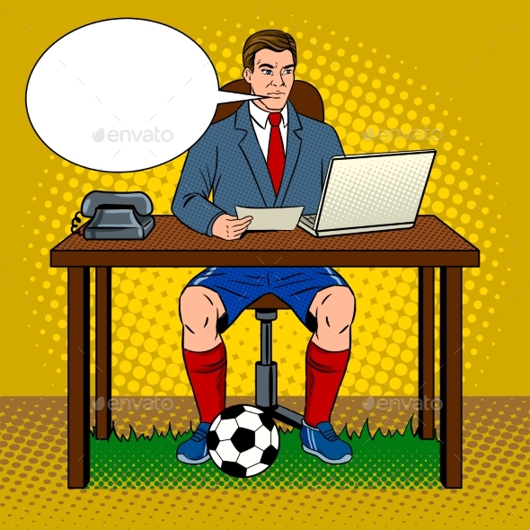 GraphicRiver Businessman Soccer Pop Art Vector Illustration 20949398 GraphicRiver Businessman Soccer Pop Art Vector Illustration 20949398