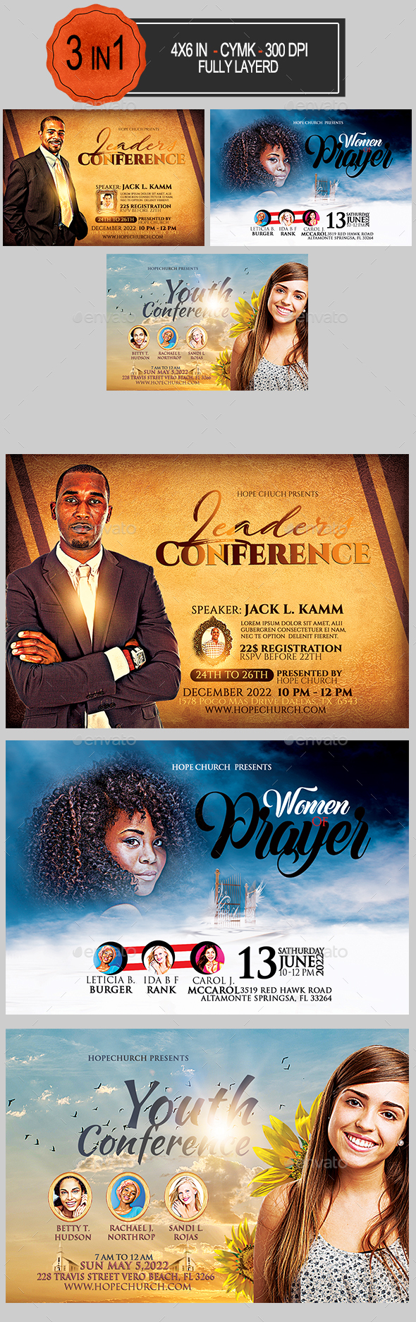 Multipurpose Church Flyer Bundle - Church Flyers