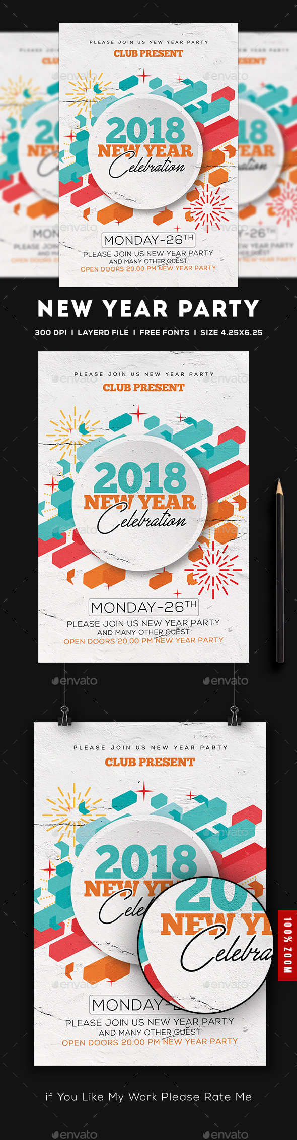 GraphicRiver 2018 New Year Flyer 20950463 GraphicRiver 2018 New Year Flyer 20950463