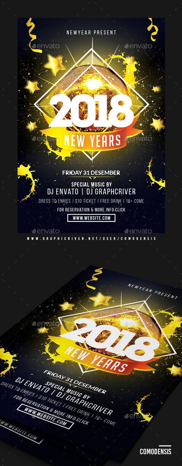 2018 NYE Party Flyer - Clubs & Parties Events