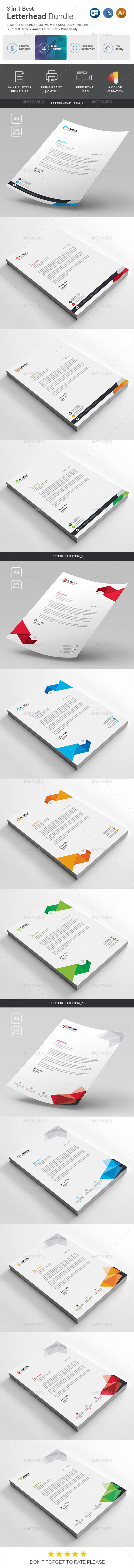 GraphicRiver Letterhead Bundle 3 in 1 20950850 GraphicRiver Letterhead Bundle 3 in 1 20950850