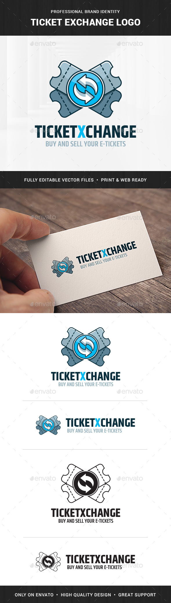 Ticket Exchange Logo Template - Objects Logo Templates