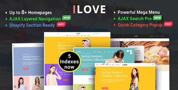 iLove - Highly Creative Responsive Shopify Theme (Sections Drag & Drop Ready) - Shopify eCommerce