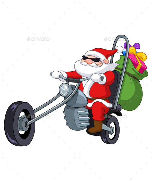 GraphicRiver Santa with Motorcycle 20951389 GraphicRiver Santa with Motorcycle 20951389