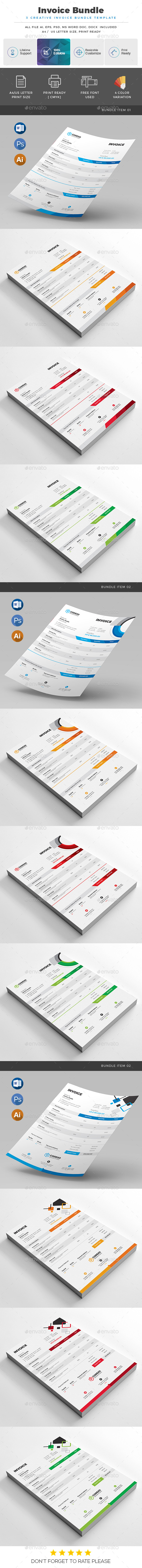Invoice Bundle - Stationery Print Templates