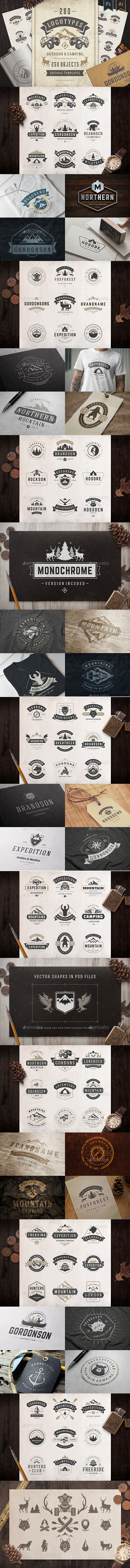 GraphicRiver 280 Outdoor Logos and Badges 20951664