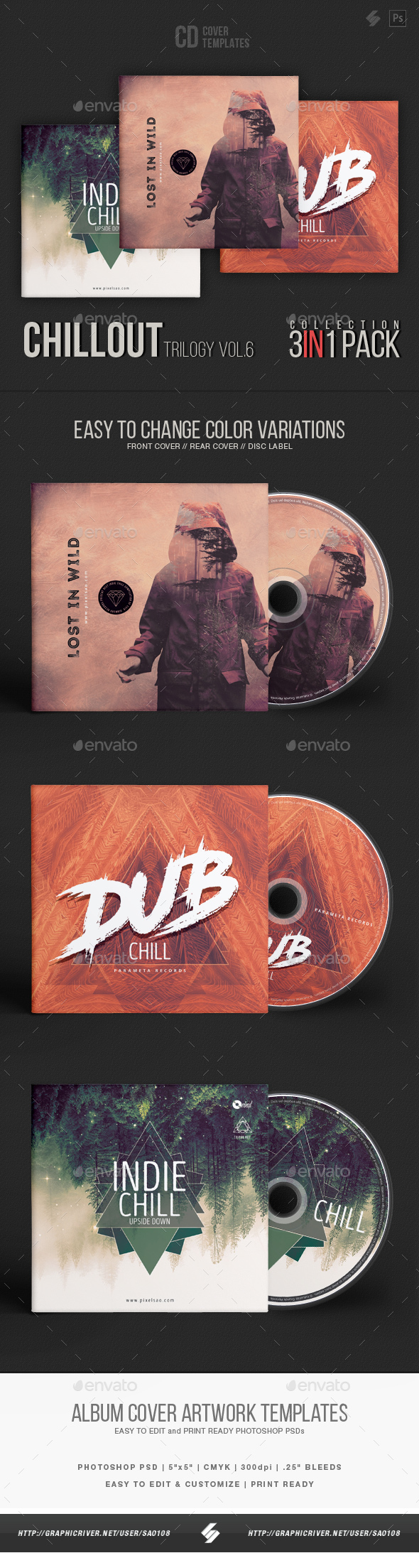 GraphicRiver Chillout Trilogy vol.6 CD Cover Templates Bundle 20951923 GraphicRiver Chillout Trilogy vol.6 CD Cover Templates Bundle 20951923