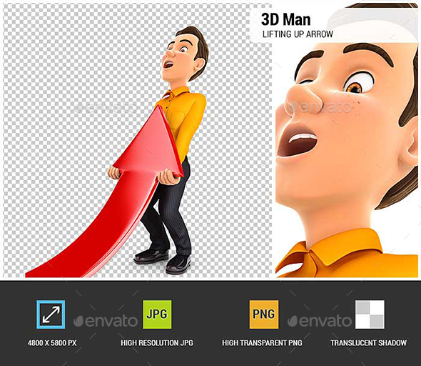 GraphicRiver 3D Man Lifting up Red Arrow 20952843 GraphicRiver 3D Man Lifting up Red Arrow 20952843