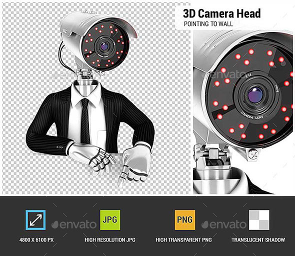 GraphicRiver 3D Security Agent with Camera Head Pointing to Empty Wall 20952865 GraphicRiver 3D Security Agent with Camera Head Pointing to Empty Wall 20952865