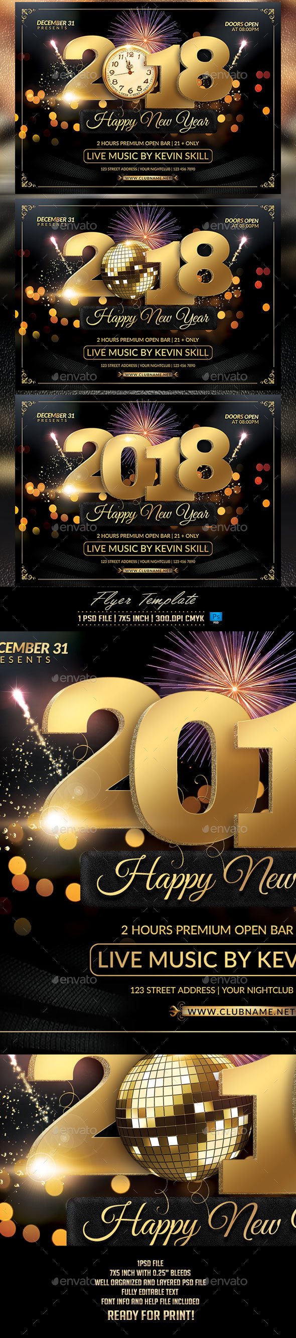 2018 Flyer Template - Holidays Events