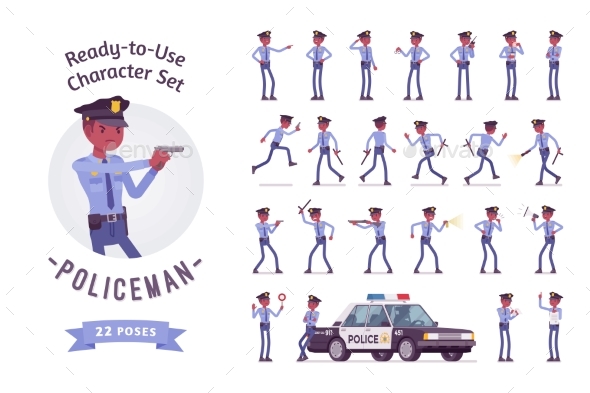 Policeman Character Creation Set - People Characters