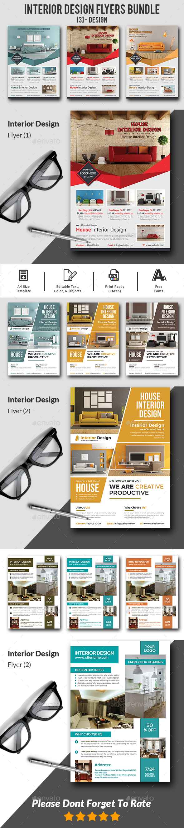 GraphicRiver Interior Design Flyers Bundle 20953321 GraphicRiver Interior Design Flyers Bundle 20953321
