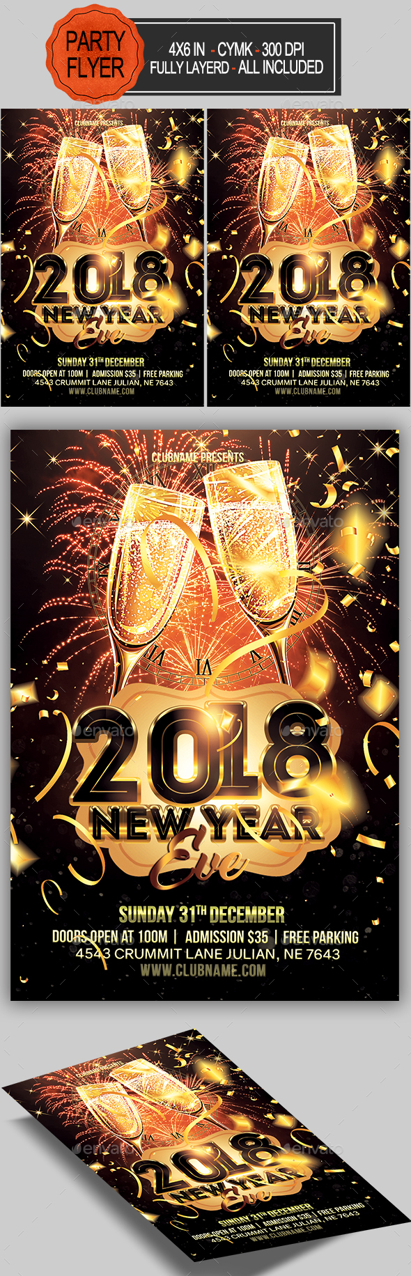 GraphicRiver New Year Party Flyer 20953487 GraphicRiver New Year Party Flyer 20953487