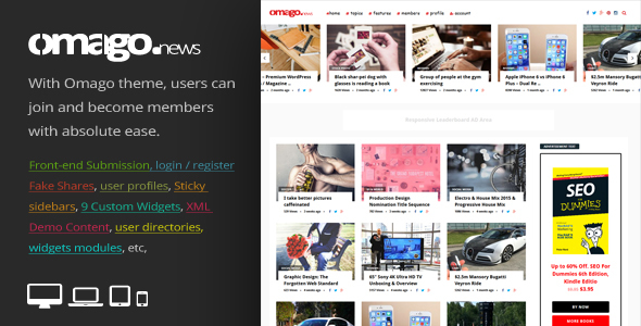 Omago News - User Profile Membership & Content Sharing Theme - News / Editorial Blog / Magazine