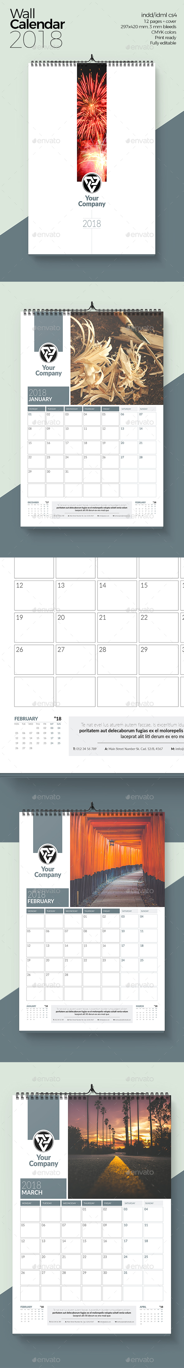 GraphicRiver Wall Calendar Monthly Planner 2018 v2 20954885 GraphicRiver Wall Calendar Monthly Planner 2018 v2 20954885