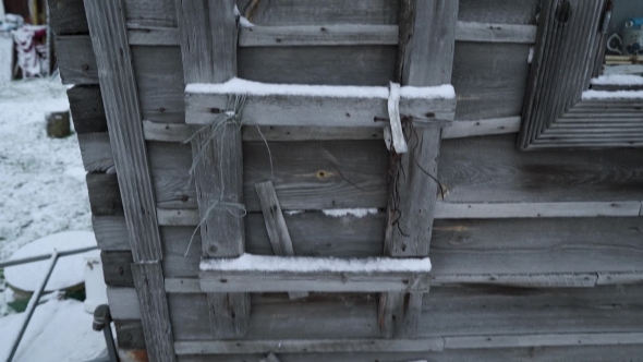 Old Grunge Shed in Russian Village by Alex-video | VideoHive