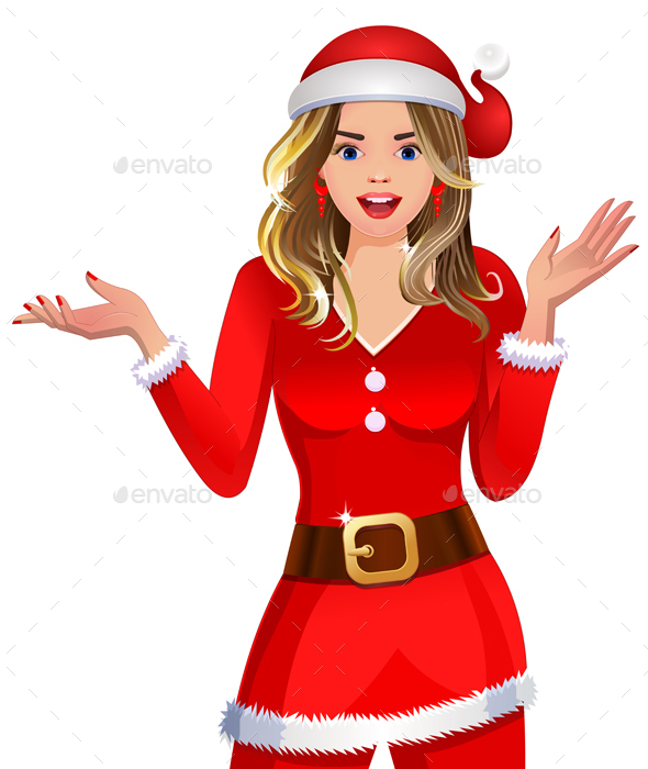 GraphicRiver Surprised Christmas Girl 20953660 GraphicRiver Surprised Christmas Girl 20953660