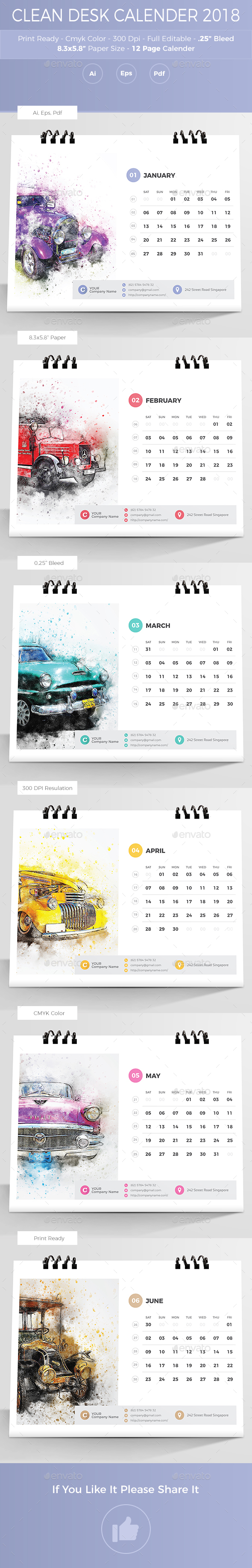 GraphicRiver Clean Desk Calender 2018 20955731 GraphicRiver Clean Desk Calender 2018 20955731