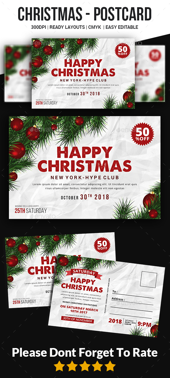 GraphicRiver Christmas Postcard Templates 20956094 GraphicRiver Christmas Postcard Templates 20956094