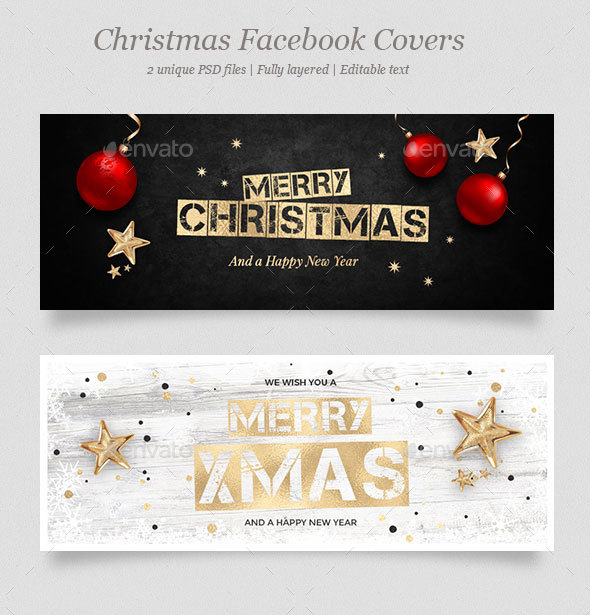 christmas and new year facebook banner