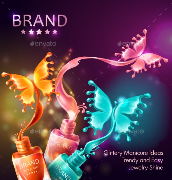 GraphicRiver Cosmetic Background with Butterflies From Nail 20956615 GraphicRiver Cosmetic Background with Butterflies From Nail 20956615