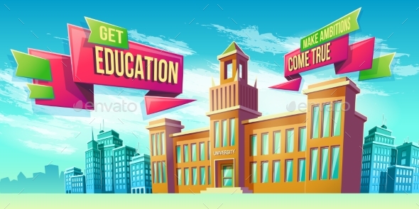 GraphicRiver Eeducational Background with University Building 20956624 GraphicRiver Eeducational Background with University Building 20956624