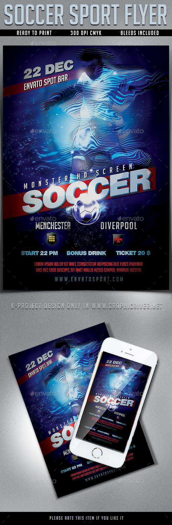 GraphicRiver Soccer Sport Flyer 20956916 GraphicRiver Soccer Sport Flyer 20956916