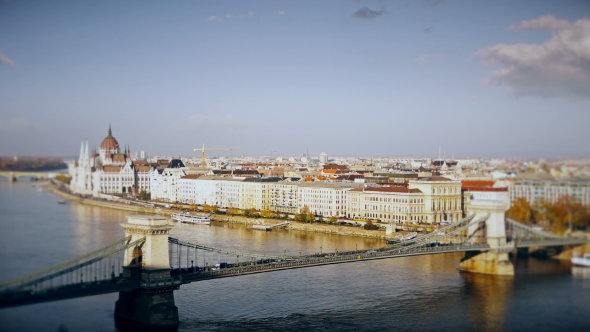 Panorama of Budapest with the Danube and the Parliament Building, Hungary. Aerial View of Budapest alt