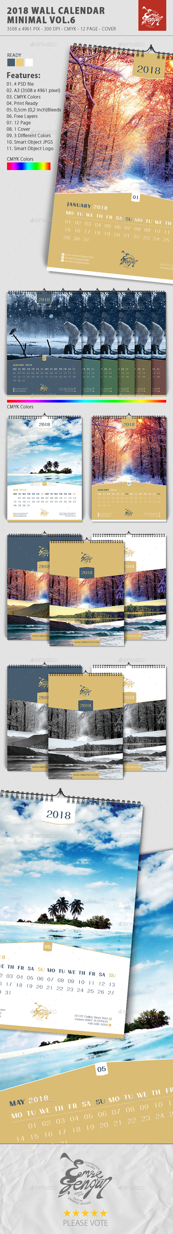 GraphicRiver 2018 Wall Calendar Minimal Vol.6 20957339 GraphicRiver 2018 Wall Calendar Minimal Vol.6 20957339