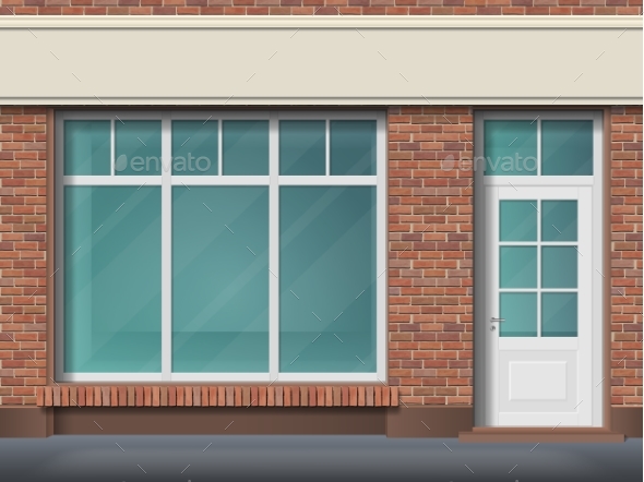 GraphicRiver Brick Store Front with Large Transparent Window 20957722 GraphicRiver Brick Store Front with Large Transparent Window 20957722