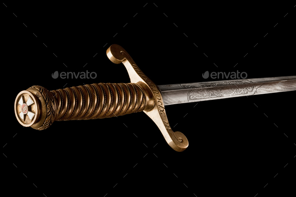 Russian naval dagger. - Stock Photo - Images