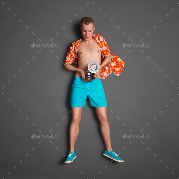 Camera with flash. - Stock Photo - Images