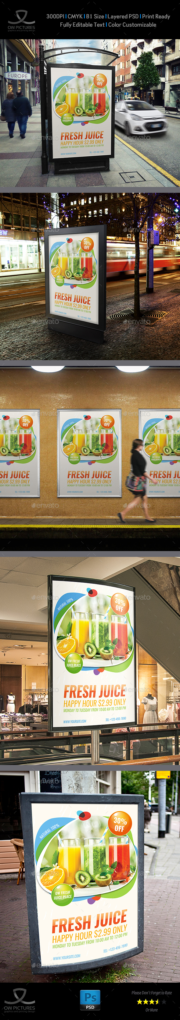 GraphicRiver Fresh Juice Poster Template 20957929 GraphicRiver Fresh Juice Poster Template 20957929