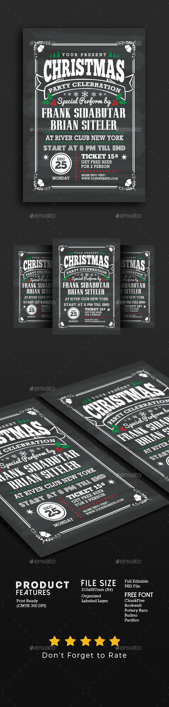 GraphicRiver Christmas Party Celebration Flyer Chalk Style 20958859 GraphicRiver Christmas Party Celebration Flyer Chalk Style 20958859