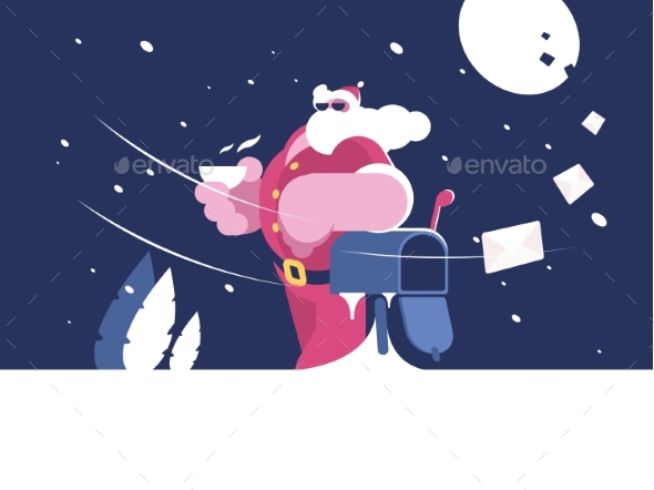 GraphicRiver Santa Claus Stands Near Mailbox 20959801 GraphicRiver Santa Claus Stands Near Mailbox 20959801