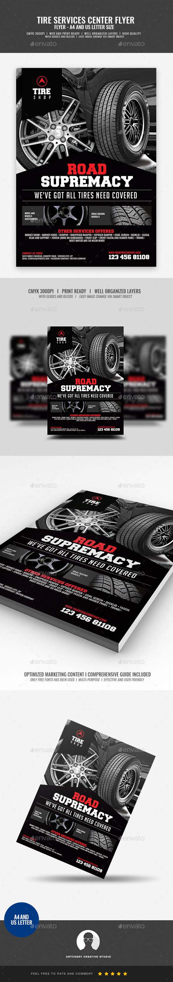 Tire Shop Flyer By Artchery Graphicriver