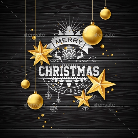 GraphicRiver Merry Christmas Illustration on Vintage Background 20960205 GraphicRiver Merry Christmas Illustration on Vintage Background 20960205