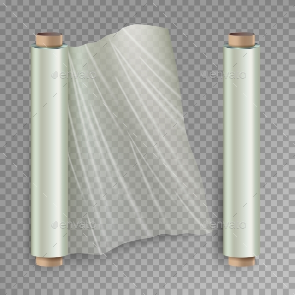 Roll of Wrapping Stretch Film Vector - Man-made Objects Objects