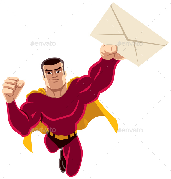 GraphicRiver Superhero Flying Envelope 20960609 GraphicRiver Superhero Flying Envelope 20960609