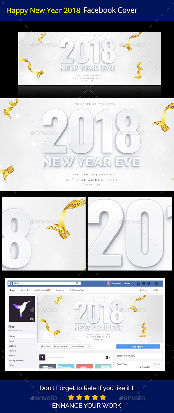 Happy New Year 2018 Facebook Timeline Cover - Facebook Timeline Covers Social Media