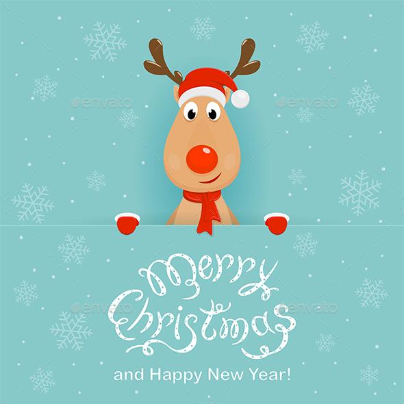 GraphicRiver Christmas Background with Happy Reindeer 20960825 GraphicRiver Christmas Background with Happy Reindeer 20960825