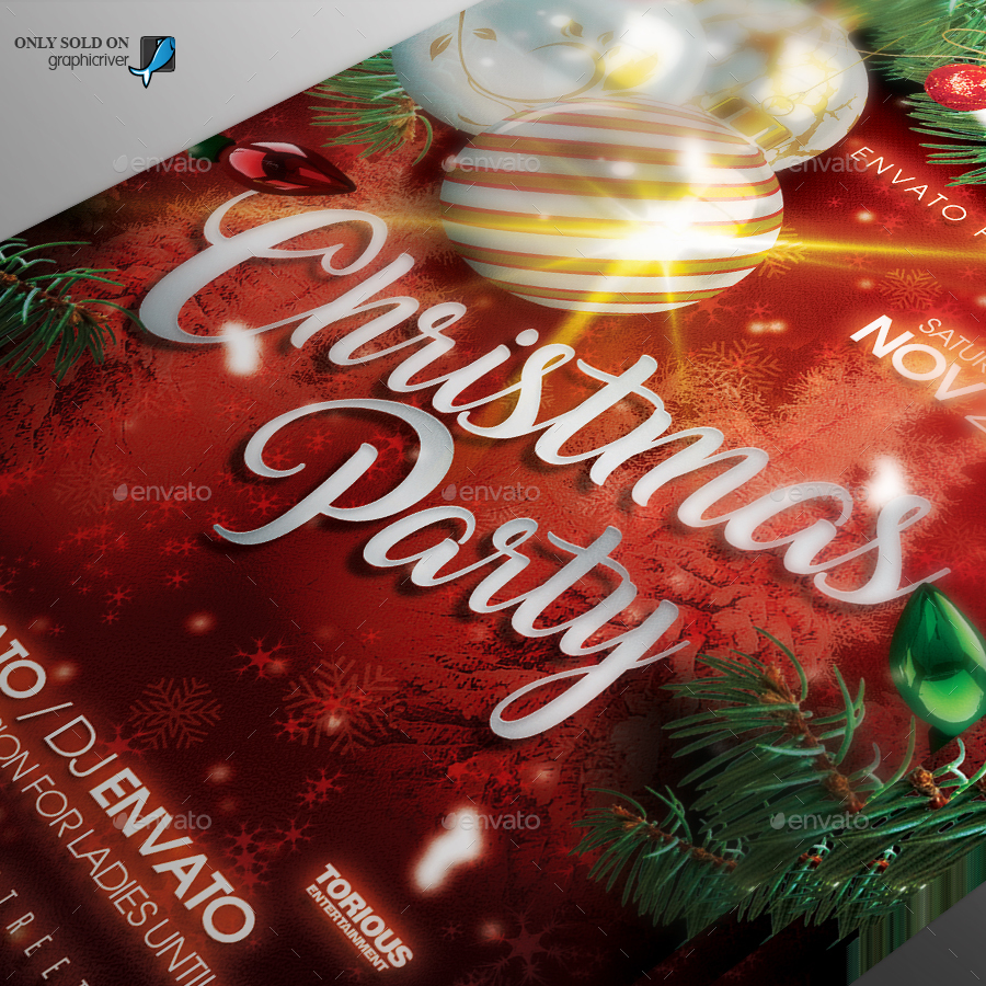 christmas party flyer template
