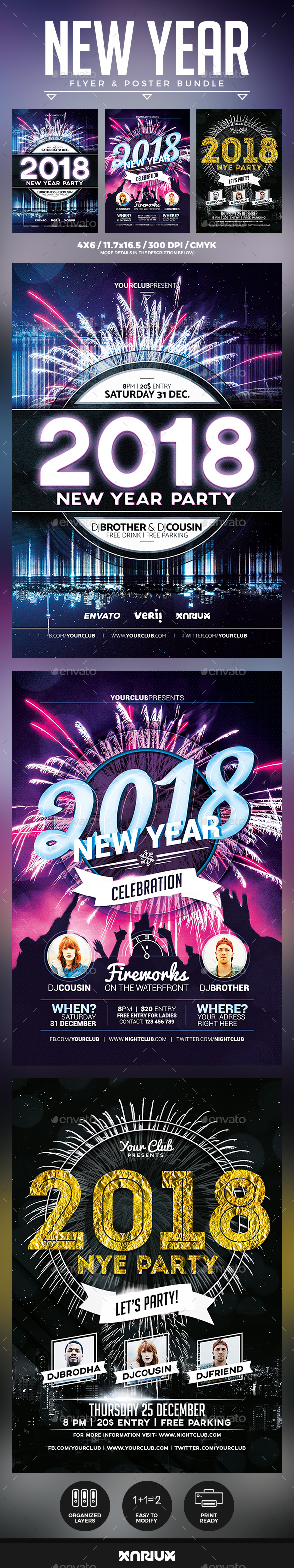GraphicRiver New Year Flyer and Poster Bundle 20961988 GraphicRiver New Year Flyer and Poster Bundle 20961988