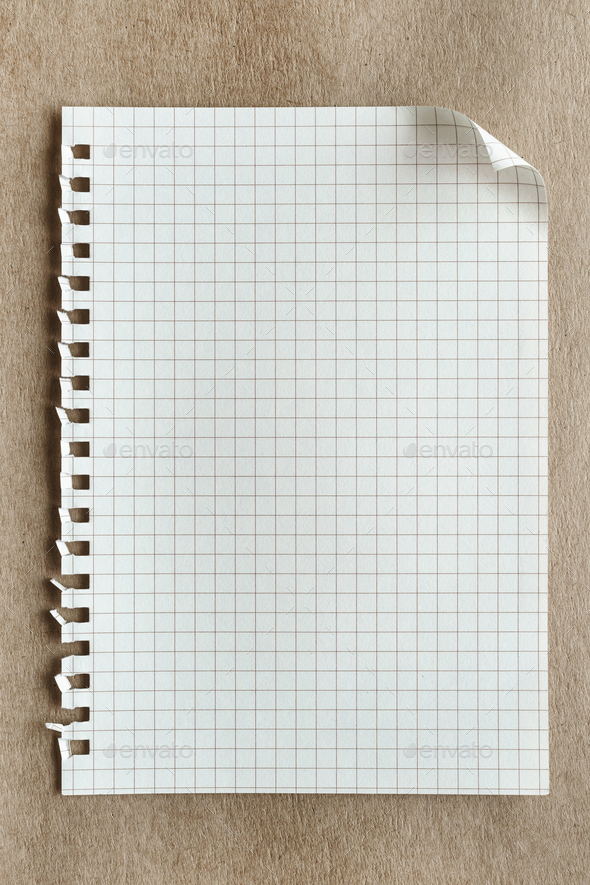 blank notepaper page on brown background