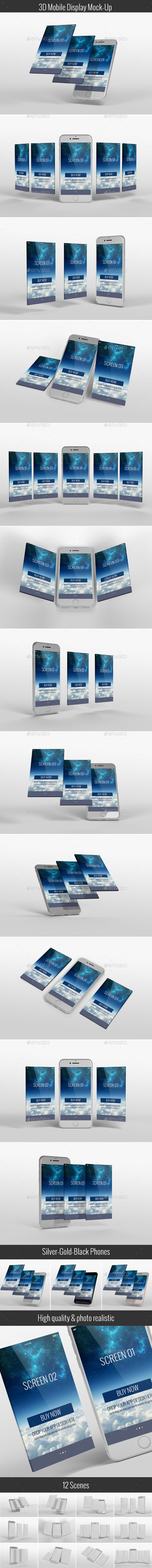 GraphicRiver 3D Mobile Display Mock-Up 20962490 GraphicRiver 3D Mobile Display Mock-Up 20962490